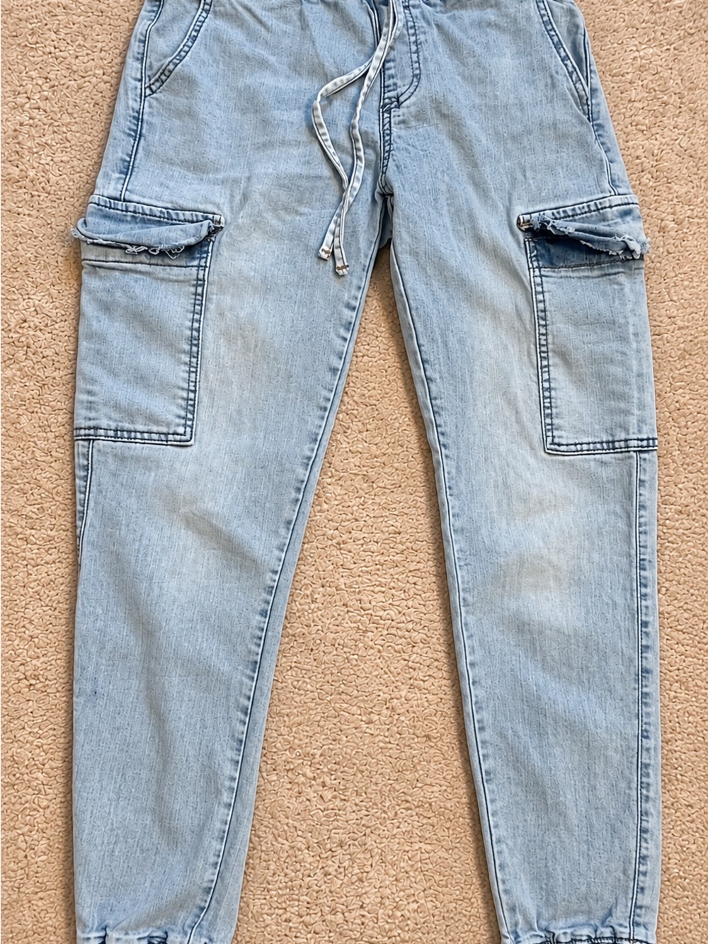 Almost Famous Light Blue Denim Cargo Jogger Jeans